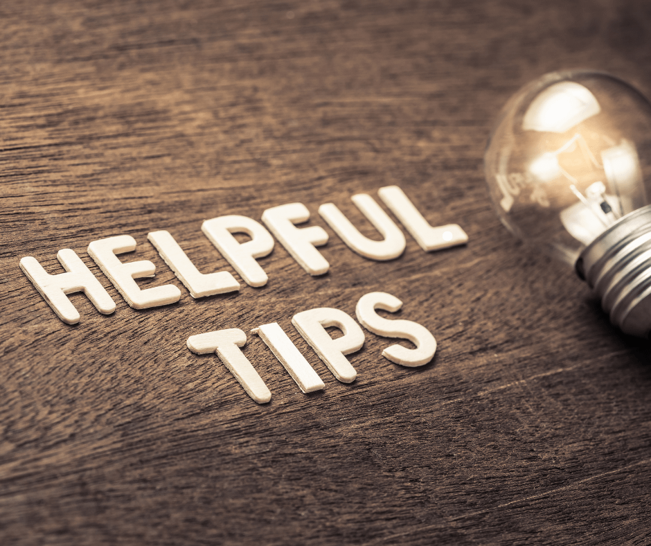 helpful tips beside a lightbulb